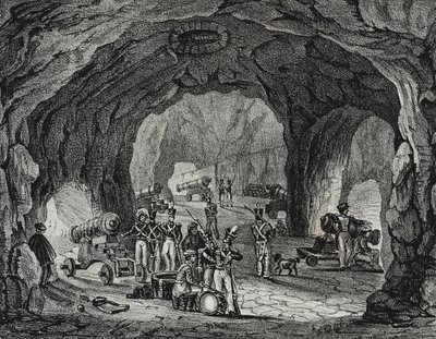Cave near Rock of Gibraltar, Spain, from Poliorama Pittoresco, No. 20, December 24 by Salvatore Puglia