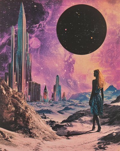 Cosmic Cityscape Woman by Samantha Hearn