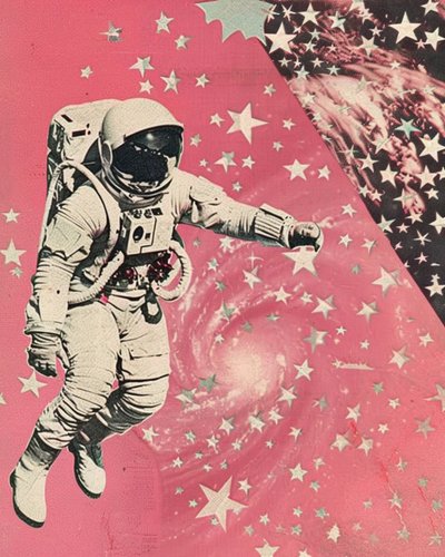 Pink Galaxy Astronaut by Samantha Hearn