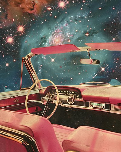 Retro Car Galaxy Drive by Samantha Hearn