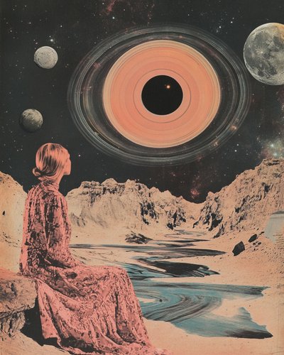 Woman Gazing At Cosmos by Samantha Hearn