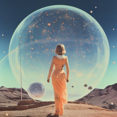 Woman Views Cosmic Dome by Samantha Hearn
