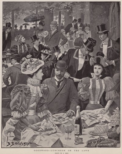Goodwood, Luncheon on the Lawn by Samuel (after) Begg