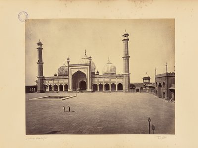 Delhi; The Jama Masjid, the Mosque and Quadrangle by Samuel Bourne