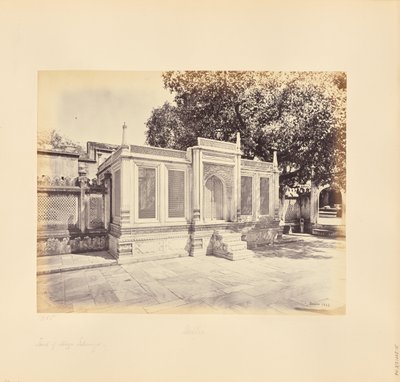 Delhi; The Tomb of Mirza Jehangir. This is a Piece of Beautiful Marble Carving by Samuel Bourne