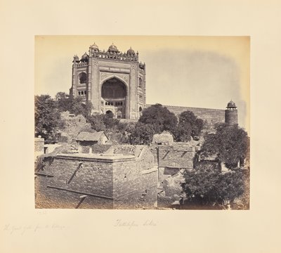 Fatehpur Sikri; The Great Gate, from the Village by Samuel Bourne