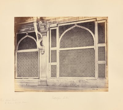 Fatehpur Sikri; Two of the Marbled Screens in the Tomb of Sheikh Salim Chishti by Samuel Bourne
