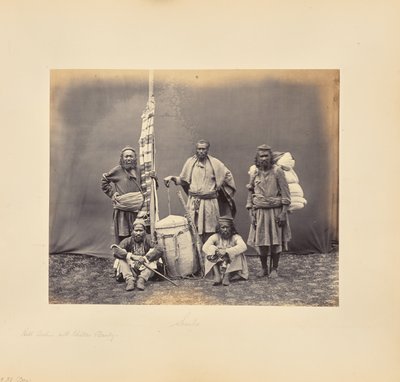 Mountain Workers in Shimla with Khiltas and Dandy by Samuel Bourne