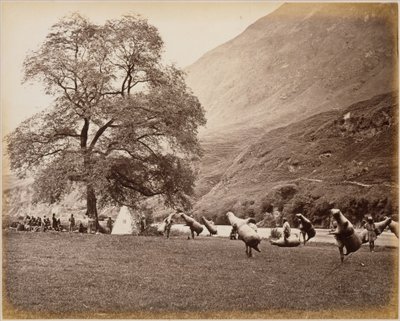 Mussucks for Crossing the Beas River Below Bajoura by Samuel Bourne