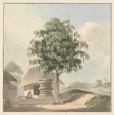 Holy Man Seated Near Plinth Under a Tree by Samuel Davis