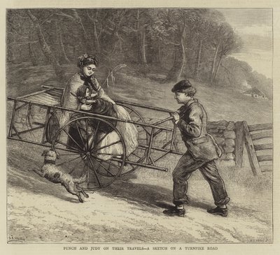 Punch and Judy on their Travels, a Sketch on a Turnpike Road by Samuel Edmund Waller