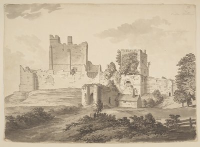 A View in Indian Ink of Prudhoe Castle, in the Parish of Ovingham by Samuel Hieronymous Grimm