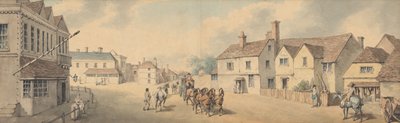 A Coach and Four Passing Through Chippenham, Wiltshire by Samuel Howitt