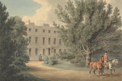 Rider Leading a Second Horse, Leaving the Grounds of a Country House by Samuel Howitt