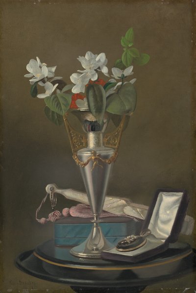 Still Life with Fan and Pendant, c. 1865-1875 by Samuel Marsdon Brookes