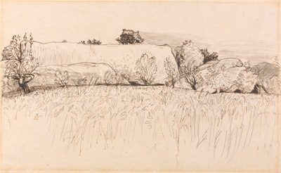 Cornfields with Barn, Shoreham by Samuel Palmer