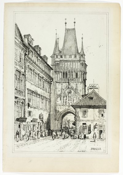 Prague, from Facsimiles of Sketches made in Flanders and Germany by Samuel Prout