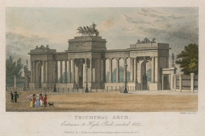 Triumphal Arch, entrance to Hyde Park Corner, London, erected 1827 by Samuel Rawle