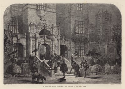 A good old English Christmas: the welcome at the hall door by Samuel Read