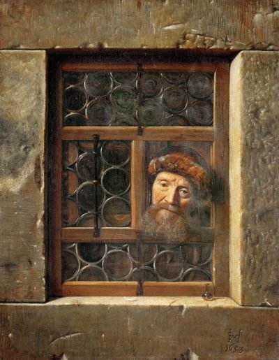 Old Man in the Window by Samuel van Hoogstraten