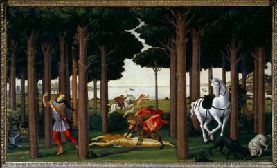 Story of Nastagio degli Onesti: Infernal Hunt by Sandro Botticelli