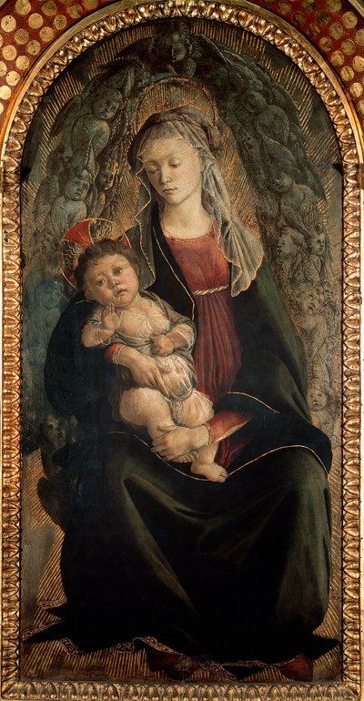Virgin and Child in Glory Surrounded by Seraphin Angels by Sandro Botticelli