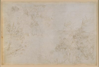 The Divine Comedy, Inferno XXI. Virgil and Dante in the Eighth Circle of Hell (Malebolge), 5th Bolgia: Punishment of the Corrupt in Public Offices; The Escort by the Devils by Sandro Botticelli