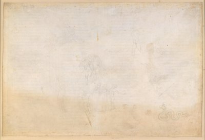 The Divine Comedy, Purgatorio VIII. Ante-Purgatory, Middle Zone: Valley of the Negligent Princes; Temptation by the Serpent; Conversation with Nino Visconti and Currado Malaspina by Sandro Botticelli