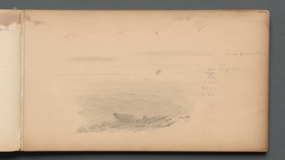 Sketchbook, Page 04: Seascape with Color Notations, 1859 by Sanford Robinson Gifford