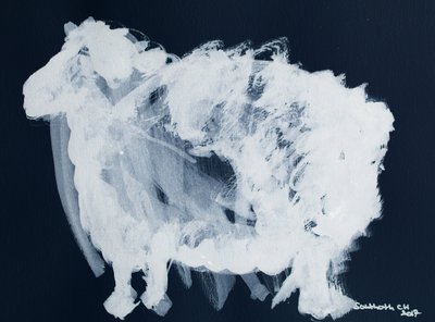 Abstract White Sheep by Santhosh ch