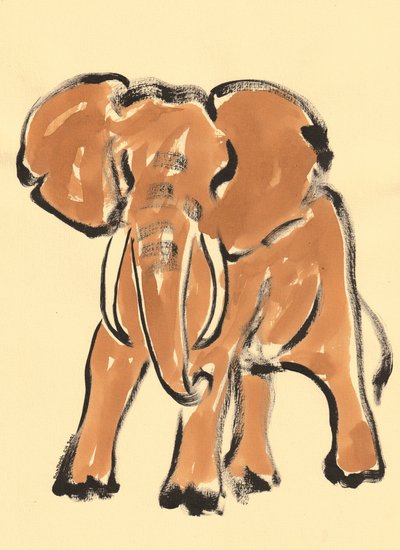 African Elephant Sketch by Santhosh ch