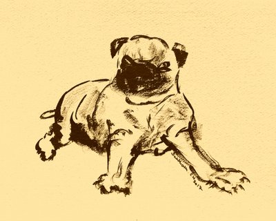 Cute Pug Puppy Sketch by Santhosh ch