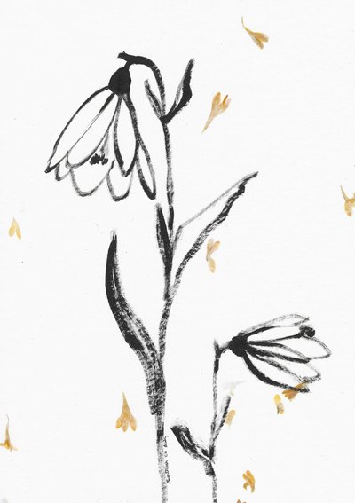 Delicate Floral Sketch by Santhosh ch