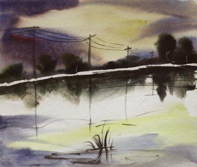 Dusk Pond Reflections by Santhosh ch