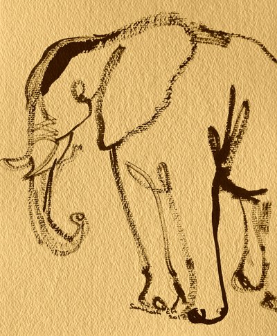 Elegant Elephant Drawing by Santhosh ch