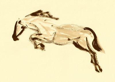 Leaping Sepia Horse by Santhosh ch