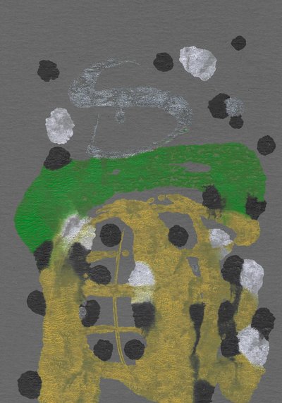 Metallic Gold Green Abstract by Santhosh ch