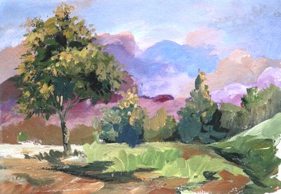 Pastel Cloudscape Tree by Santhosh ch