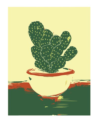 Potted Prickly Pear by Sarah Fitzgerald