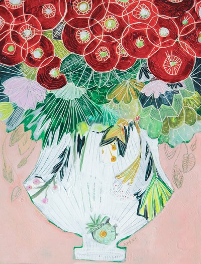 Vibrant Floral Vase by Sarah Fitzgerald
