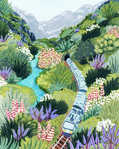 Mountain Valley Train Journey by Sarah Gesek