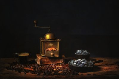 Coffee Grinder Blueberries by Saskia Dingemans