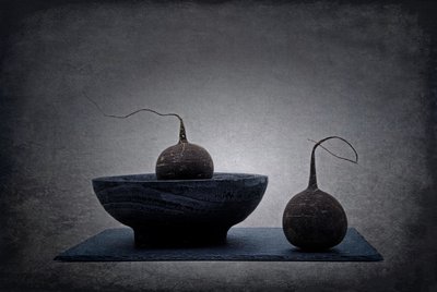 Moody Radish Still Life by Saskia Dingemans