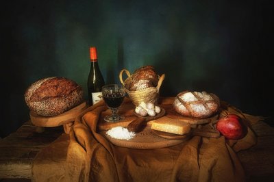 Rustic Bread and Wine by Saskia Dingemans