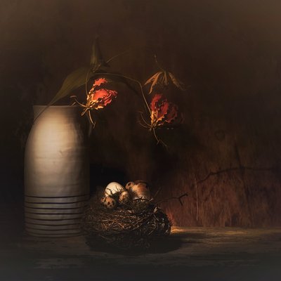 Rustic Floral Still Life by Saskia Dingemans