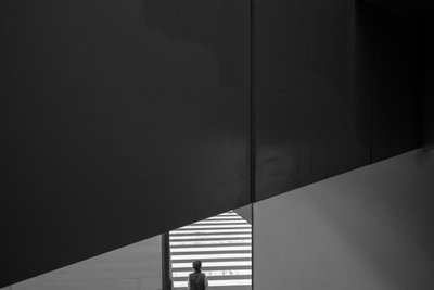 Solitary Figure Urban Geometry by Satoshi Hata