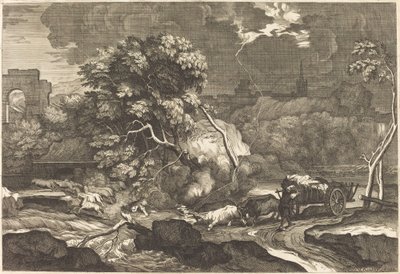 Landscape with a Frightened Waggoner by Sébastien Bourdon