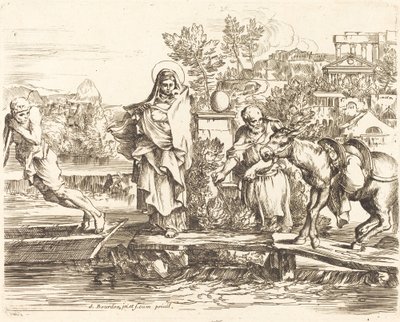 The Holy Family Preparing to Embark by Sébastien Bourdon