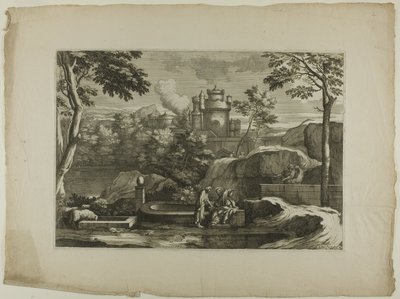 View of a City (Christ with the Good Samaritan at the Well) by Sébastien Bourdon
