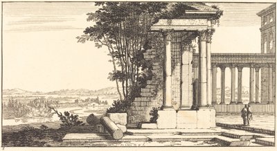 Landscape with Classical Ruins by Sébastien  Le Clerc I